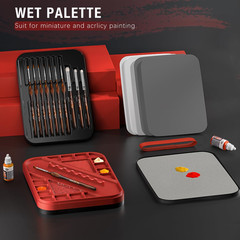 Wet Pallet for Painting Miniatures – 2 in 1 Dry and Wet Palette with Lid, Inclu