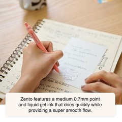 uni-ball Zento Gel Ink Rollerball Pens, 4 Black 1 Count (Pack of 4), Muted