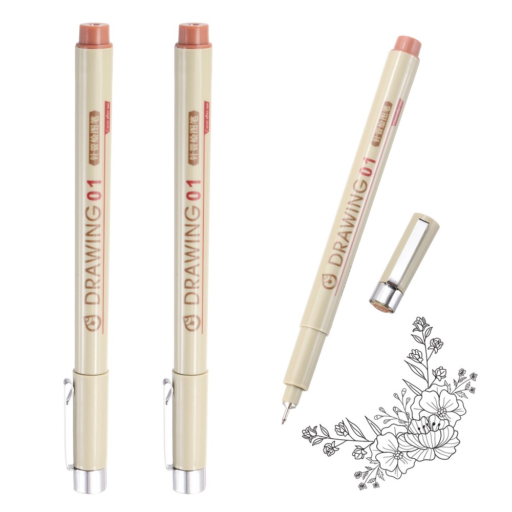 3Pcs 0.25mm Fineliner Ink Pens(Brown)