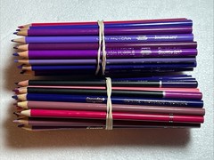 (88) Colored Pencils BROKEN TIPS (PURPLE/PINK mix)