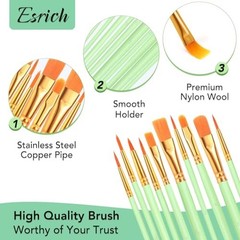 Paint Brushes Set 240 Pieces Acrylic Nylon Bristles for Watercolor Oil Painting
