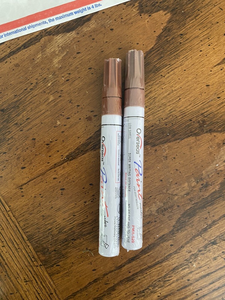 Overseas Paint Marker 2 BROWN Multi Colored Oil Based Pen Permanent PMA-520