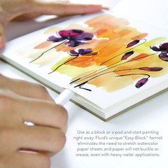 Fluid Watercolor Paper Block, 9 x 12 inches, 15 Sheets, 140 lb (300 GSM) Cold…