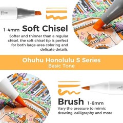 Alcohol Markers Brush and Soft Chisel: AP Certificated 48-color Dual Tips Dra…