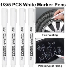 1/2/3 pcs White Waterproof Permanent Paint Marker Pens for Metal Wood Fabric