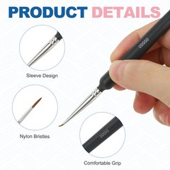 8 Pcs Detail Paint Brushes 5.5mm Pointed Tip (00000) Black