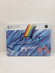 Caran d’Ache Neocolor II Aquarelle Set 40 Water Soluble Wax Pastels Swiss NOS