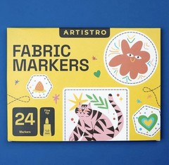 24 Dual-Tip Fabric Markers Fabric Decorating Kit Permanent for Clothes NIB