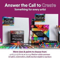 12-Pack Acrylic Paint Set with Brushes & Canvas – Non-Toxic Art Supplies