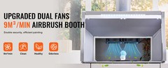 Airbrush Spray Booth Kit Dual Fans LED Lights Exhaust Hose Portable Paint