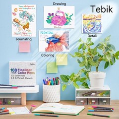 Tebik 108 Pack Planner Colored Pens, 100 Assorted 108 Piece Set, 100 Colors