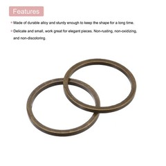 Round Earring Beading Hoop Rings Circle Link Ring 14mm/ 0.55″ Bronze,20pcs