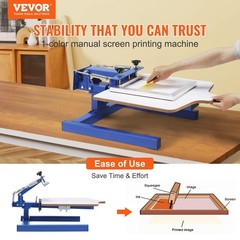 VEVOR Screen Printing Machine, 1 Color 1 Station Silk White