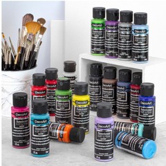 24 Color Multi-Surface Satin Acrylic Paint Set – Versatile for Wood, Glass, Meta