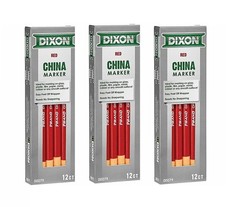 3 PACKS Dixon Phano China Markers RED: 3 Dozen or 36 Markers (1 Pack-12)