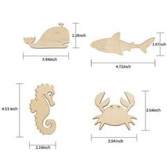 48 Pack Unfinished Wooden Ocean Sea Animal Life
