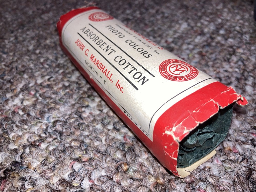 vintage roll of Marshall’s transparent permanent oil photo colors absorbent