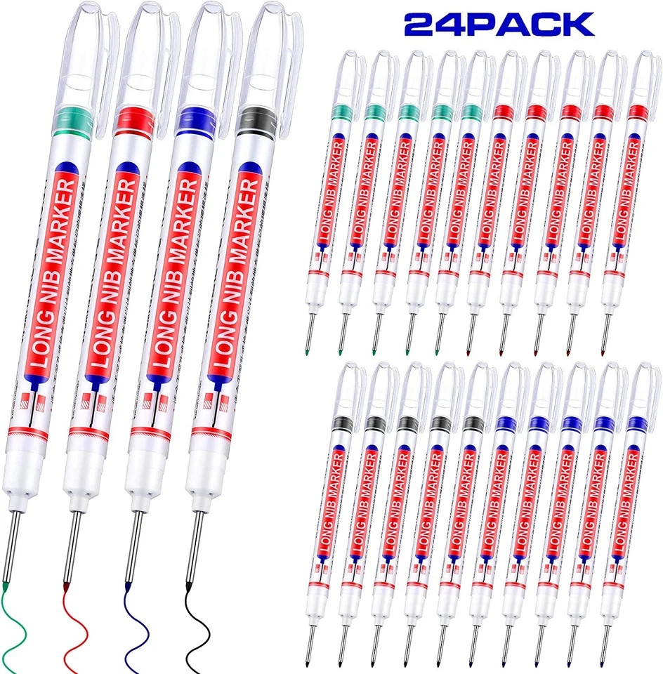 Marcadores Multiproposito Agujero Profundo 20Mm Cabeza Larga Colorido 24Pzs