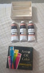 Set 3 Permanent Pigments Artists Oil Color Flesh Tone 1.25 fl oz Tubes Vintage