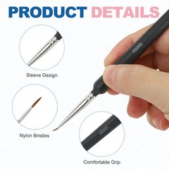 11Pcs Detail Paint Brush 5.5mm-21mm Tip (00000/000/00/0/1/2/3/4/5/6/7) Black