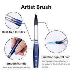 8 PCS Professional Round Pointed Paint Brush Set Artist Brushes Blue