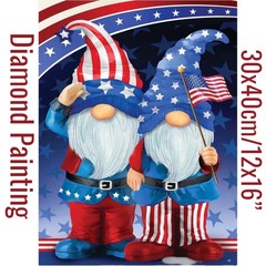 Patriotic Gnomes DIY Full Round Drill 30x40cm Diamond Painting New