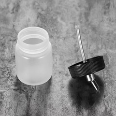 10Pack Airbrush Bottles 22cc 3/4oz, Clear Plastic Siphon Feed Jars with Stand…