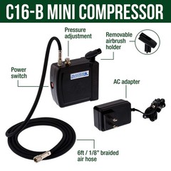 Master Airbrush Multi-Purpose Air Brush Kit with Mini Air Compressor, Gravity…