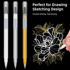 SMOOTHERPRO White Gel Pens, 3 Pcs 1.0 mm Bold 1 Count (Pack of 3),