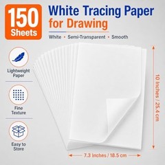 Tracing Paper for Drawing Trace Paper -PSLER 150 Sheets White Translucent Traci