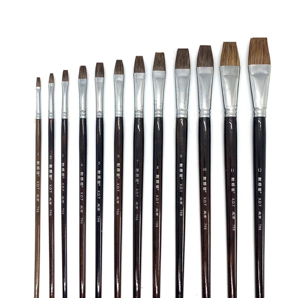 XDT#798 Bright Style Artist Paint Brushes Set Premium Ox Hair