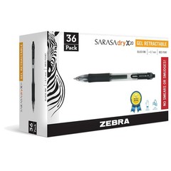 Smudge-Free Black Gel Pens, 36-Count, Rapid Dry Ink