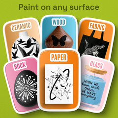 ARTISTRO 5 Black Acrylic Paint Markers – Paint Pens for Drawing – for Fabric, Ro