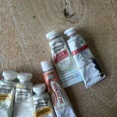 gouache paint lot Of 15 Hard In The Tube, But Can Be Reconstituted! See Descript