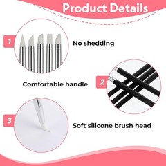 15pc Silicone Paint Brush Set Clay Sculpting Tools Rubber Pottery Nail Art 15
