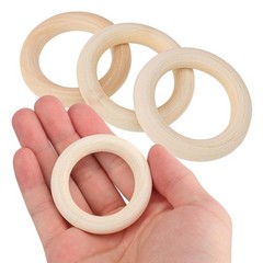 160 Pack 2.2 Inch Wooden Rings for Crafts, Unfinished Wood Rings, Macrame Woo…