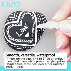 White Acrylic Paint Marker Pen (8-Pack) Extra Fine Tip 0.7mm by Utillo Craft