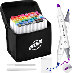 Alcohol Markers, 48 Colors Art Marker, Coloring Markers, Brush & Chisel Tip D…