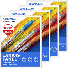 Canvas Boards for Painting 11×14 Inch, Super Value 4 Pack Paint Canvases, White