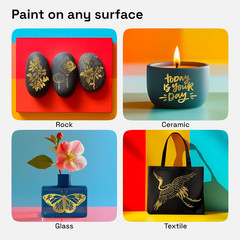 2 Gold Dual-Tip Acrylic Paint Pens – Multisurface Markers for Glass, Rock, Fabri