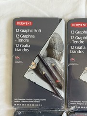Lot of 6 Derwent Graphic Drawing Pencils 12 Tin Set Soft Medium Hard NEW Sealed