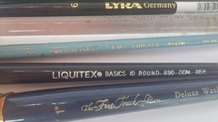 Lot Of 17 Brush Paint Vtg Lyra Germany Daniel Smith Marx Liquitex Royal And Mix