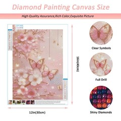 Auremi Pink Butterfly Diamond Art Painting, 30*40,