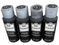 Lot of 4 – 2 Ounce Bottles FolkArt Outdoor Acrylic Paint in Burnt Umber
