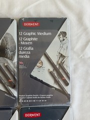 Lot of 6 Derwent Graphic Drawing Pencils 12 Tin Set Soft Medium Hard NEW Sealed