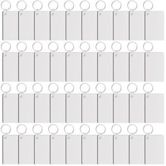 120 Pieces Rectangle Sublimation Keychain Blanks Double Side Heat Transfer Bl…