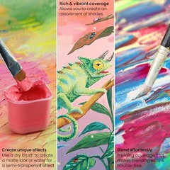 Gouache Paint, Set of 24 Jelly Paints, 1 fl oz (30 mL) Tubs, Opaque Gouache S…