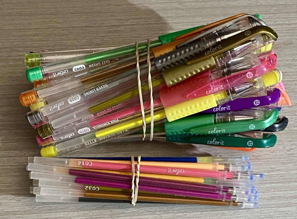 Color It Gel Pens 28 Plus 28 Refills *NEW * Unused Open Box Misc Lot