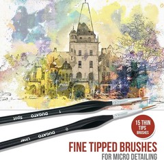 15 Fine Detail Brushes for Acrylic, Watercolor, Oil, Models & Warhammer Paints