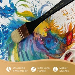 Silver Brush Limited 5403-60 Silver Atelier Oval Hog Bristle Mottler Brush, S…